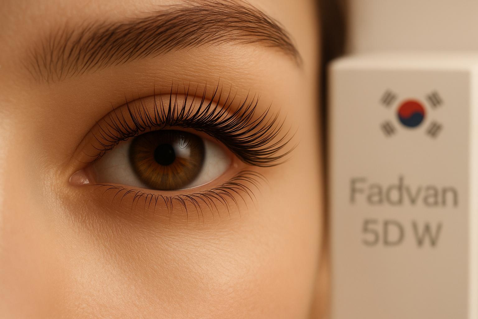 Fadvan 5D W: extensão de cílios 0,07mm, 5D em trevo, PBT coreano, 90% mais rápida, 12 linhas por caixa, 8‑14mm, natural e leve. (imagem gerada com inteligência artificial)