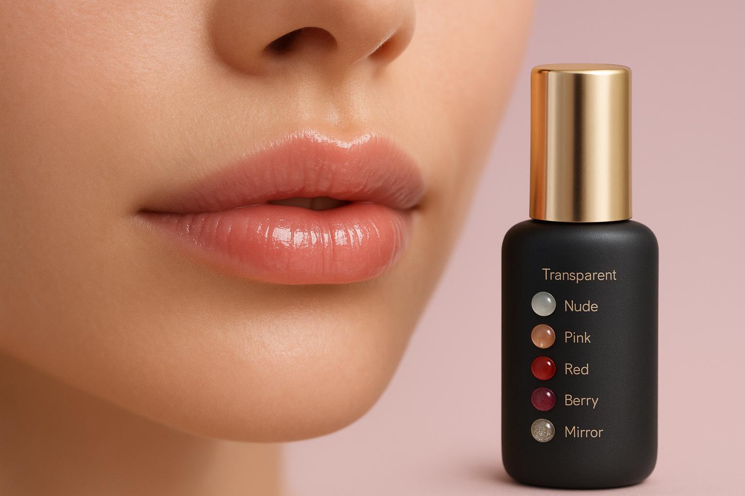 O Gloss Brilho Labial da Sarah's Beauty desliza suavemente, hidrata e protege lábios com luminosidade. Disponível em 6 cores, com frete grátis e tampa metalizada. (imagem gerada com inteligência artificial)