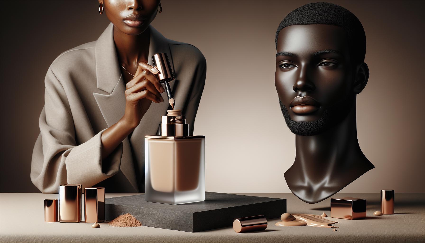 Base Mate Cobre Tudo 30ml Boca Rosa Beauty: alta cobertura, acabamento fosco, longa duração, resistente à água e hipoalergênica. Perfeita para o dia a dia. (imagem gerada com inteligência artificial)