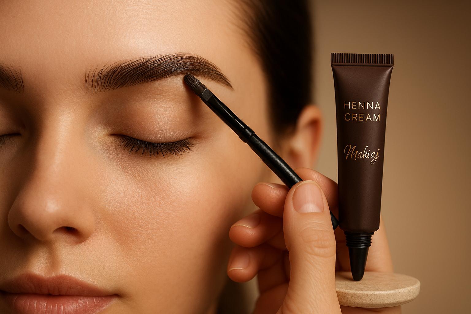 Henna Cream Makiaj: sobrancelhas perfeitas com aplicação pronta, cor natural e duradoura até 2 semanas, prática e econômica. (imagem gerada com inteligência artificial)