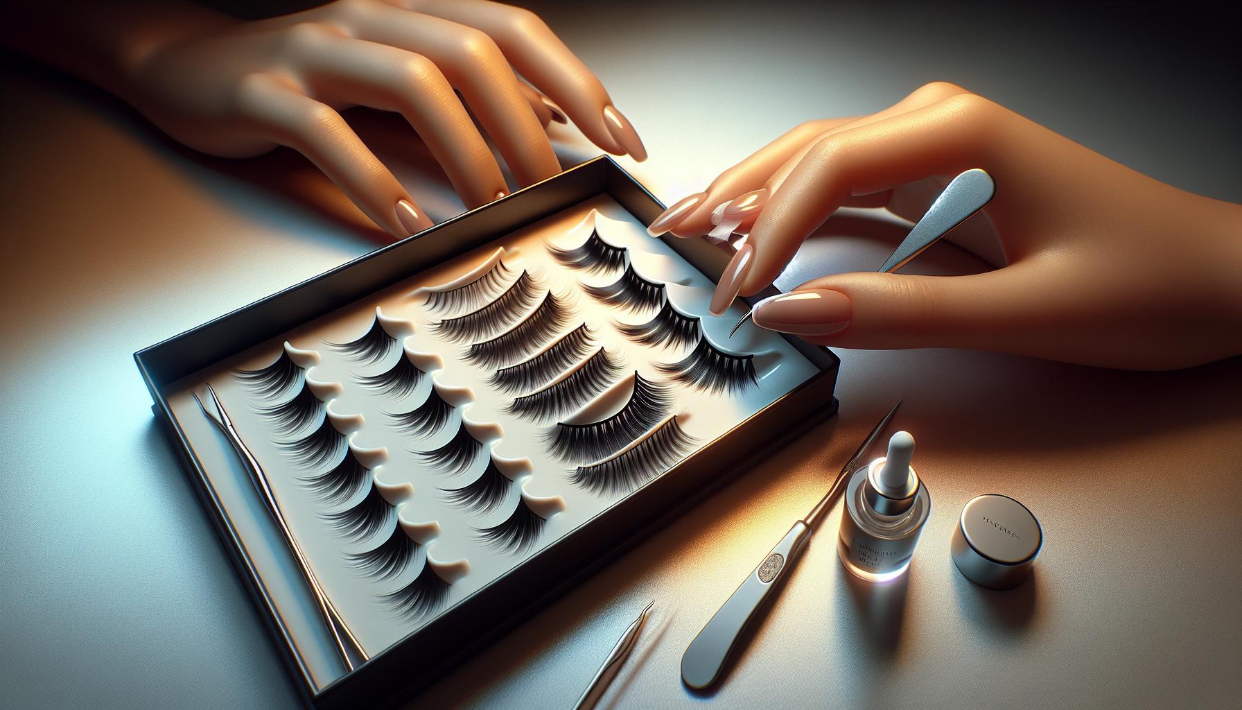 Kit DIY de cílios 9‑14 mm: 200 clusters, cola, selante e pinça. 30D natural ou 40D volumoso, curvado D. Fixação segura, ideal para looks diários ou festas. Frete grátis. (imagem gerada com inteligência artificial)