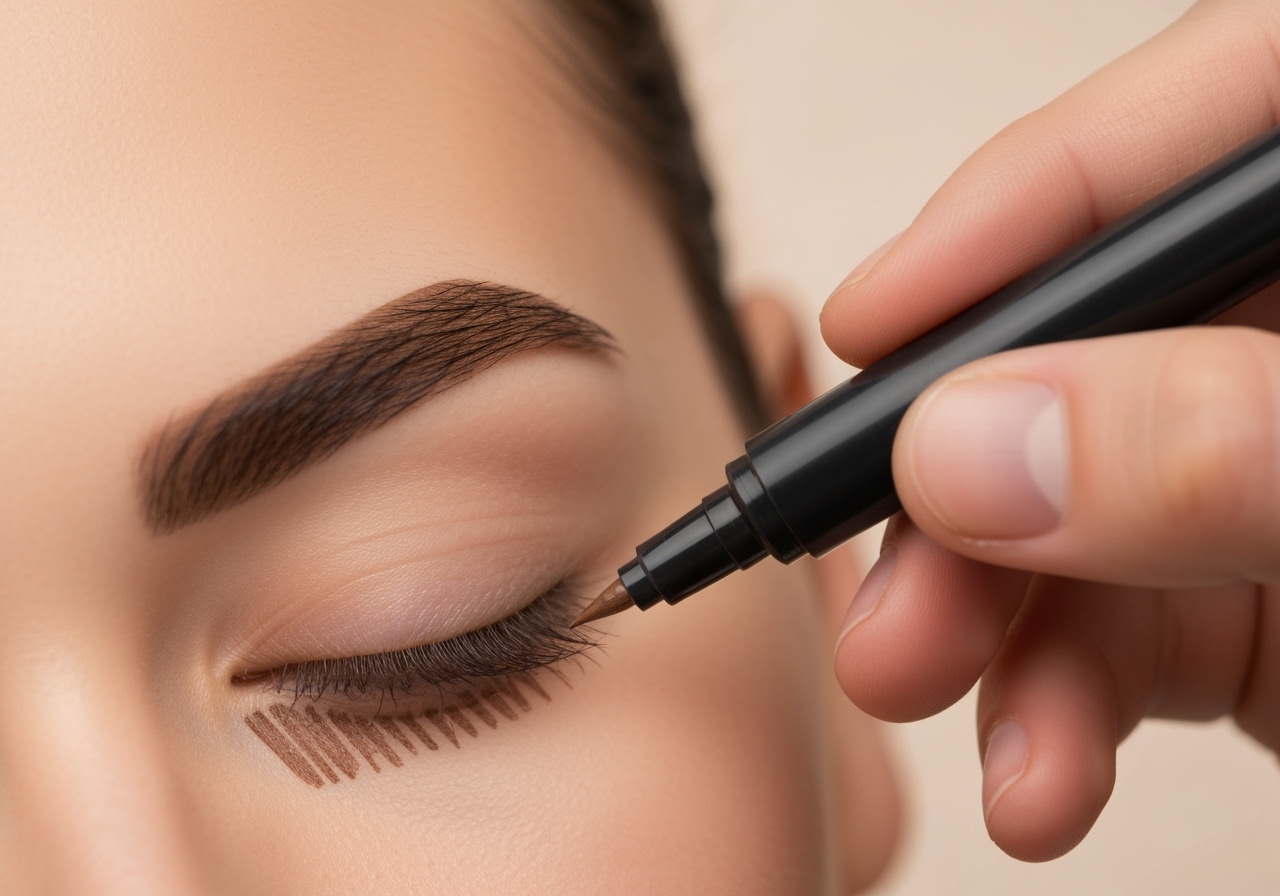 Descubra a caneta microblading fio a fio que preenche falhas de sobrancelha e barba, resistente à água e com resultados duradouros. (imagem gerada com inteligência artificial)
