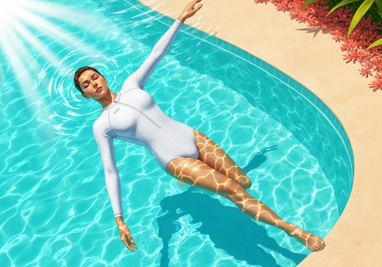 Descubra o maiô de natação infantil com manga longa, proteção UV e design confortável, ideal para crianças que adoram a água com segurança. (imagem gerada com inteligência artificial)