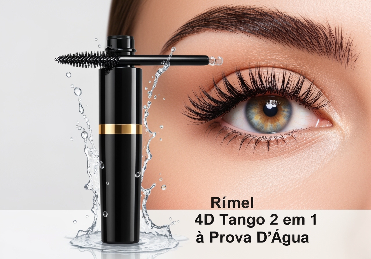 Descubra o novo 4D Tango 2 em 1: uma fórmula elegante e clássica que transforma seu olhar, oferecendo rímel, prova d'água e efeito duradouro. (imagem gerada com inteligência artificial)