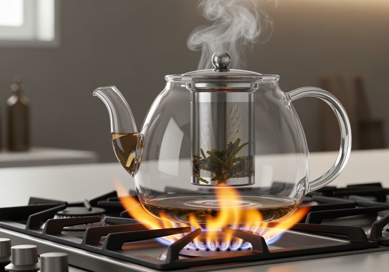 Procurando elegância e resistência? Avaliamos o bule de vidro que vai direto ao fogo. Por apenas R$ 48,99, ele é prático e seguro. Leia o review e garanta já! (imagem gerada com inteligência artificial)