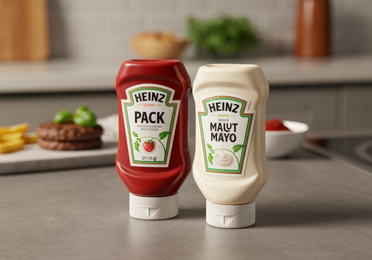 Aproveite para comprar heinz pack com Ketchup 397g e Maionese 390g por apenas R$ 20,29 na Amazon. Clique agora e garanta essa dupla incrível na sua casa! (imagem gerada com inteligência artificial)