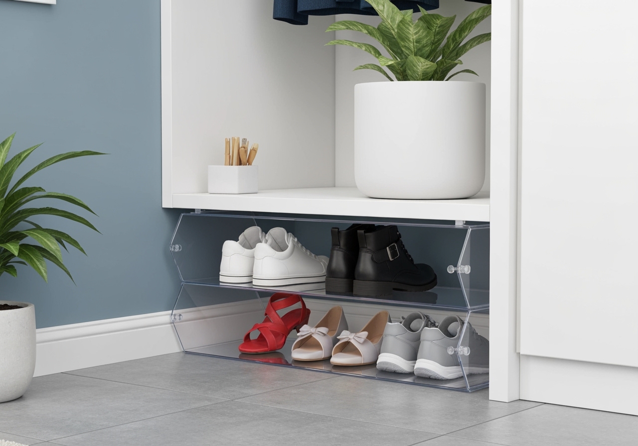 Quer acabar com a bagunça? Veja por que comprar sapateira colmeia transparente virou o segredo dos closets perfeitos. Custa só R$ 27,99! (imagem gerada com inteligência artificial)