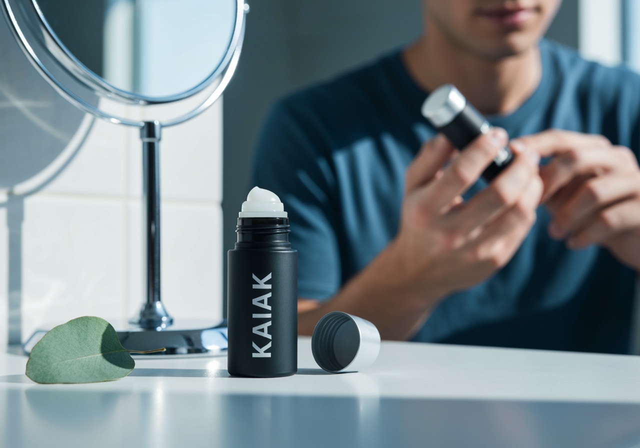 Procurando frescor para o dia a dia? O Desodorante Kaiak roll-on oferece longa duração e fragrância marcante. Descubra como ficar protegido por horas! (imagem gerada com inteligência artificial)