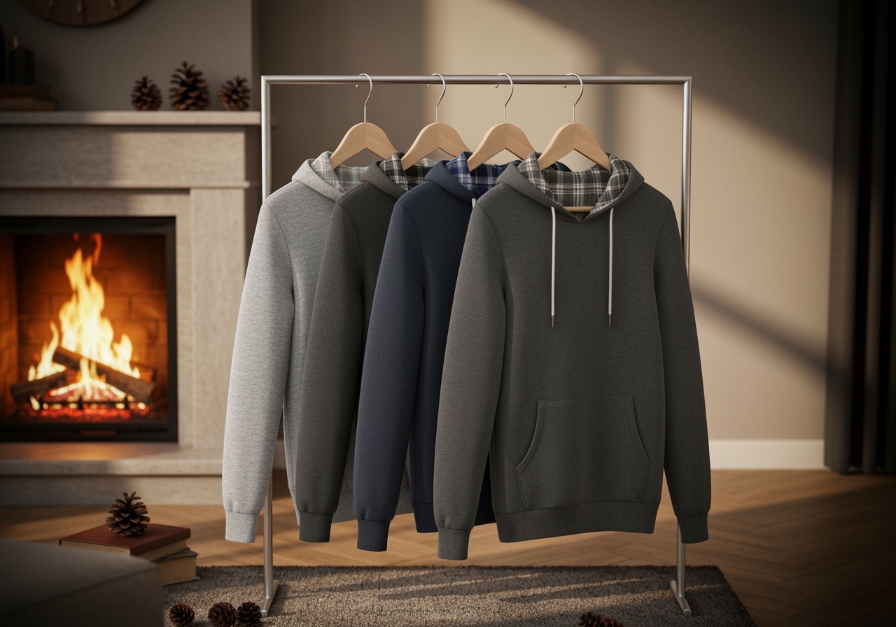 Quer estilo e máximo conforto? Descubra o kit 3 moletons ideal para renovar seu guarda-roupa com economia. Clique agora e escolha suas cores favoritas! (imagem gerada com inteligência artificial)