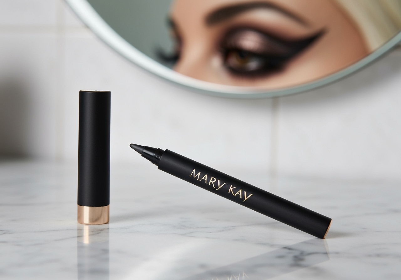 Quer um olhar marcante e à prova de borrões? Descubra como o Lápis Mary Kay pode transformar a sua maquiagem em minutos. Clique e revele o segredo agora mesmo! (imagem gerada com inteligência artificial)